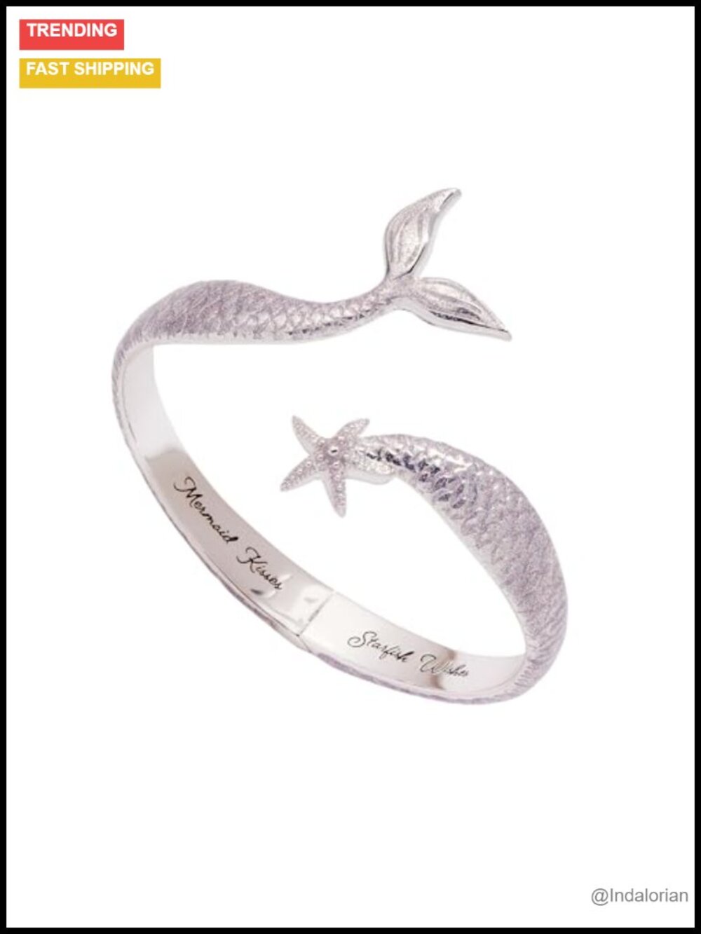 Alex and Ani Salt + Sea Mermaid Cuff Bracelet with Iridescent Enamel
